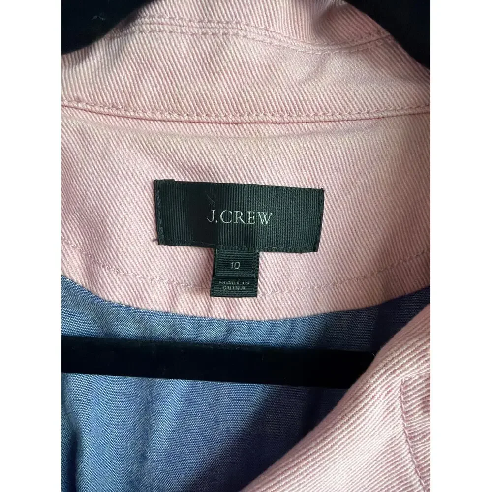 J. Crew Peacoat Womens 10 Pink Double Breasted Heavyweight Cotton Twill Jacket - Picture 5 of 5
